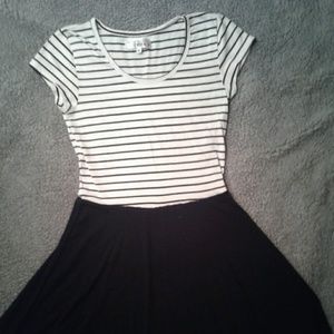 Black and white stripped dress